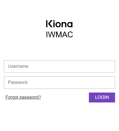 Innloggingssiden i IWMAC
