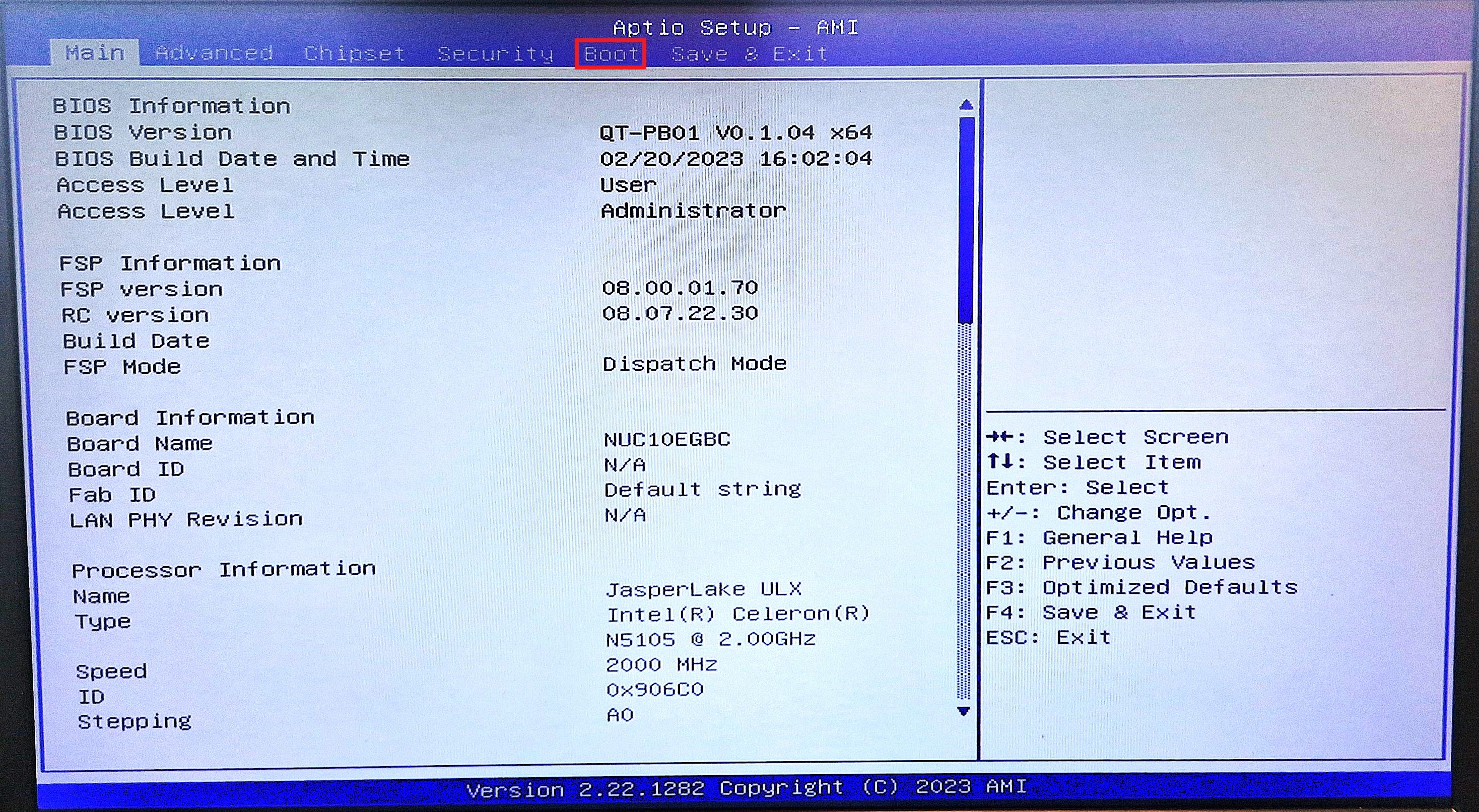 BIOS - Boot menu