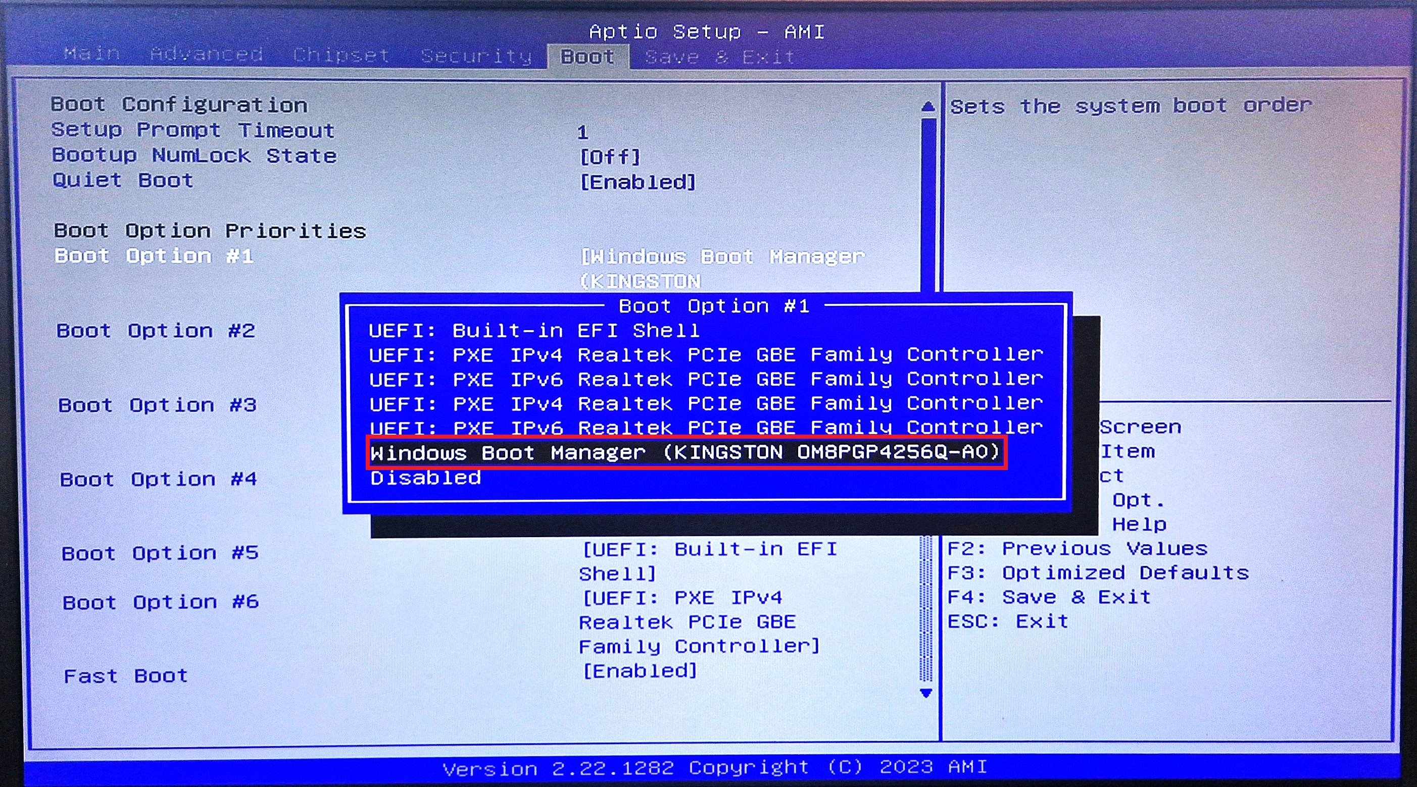 Select Windows Boot Manager
