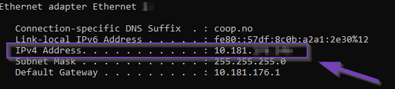 CMD ipconfig